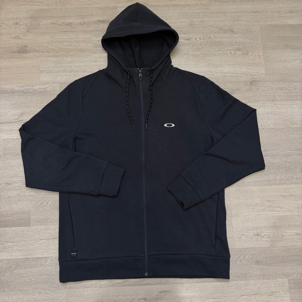 Oakley Full Zip Hoodie Mens XL Black Regular Fit Ellipse Logo